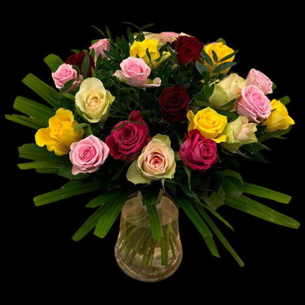boeket Rozen Pracht met rozen in verschillende kleuren