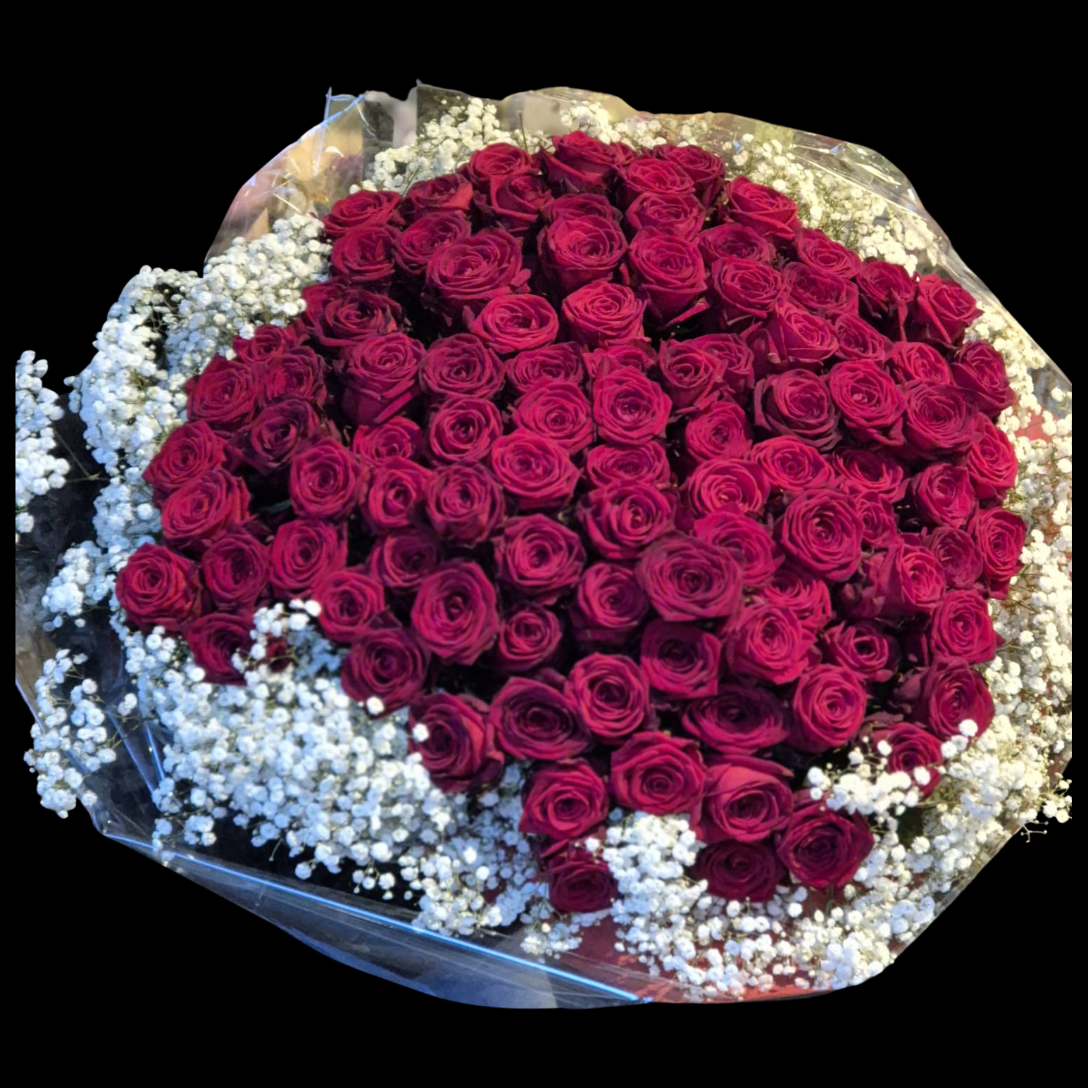 boeket Rozen Overvloed met volle rode rozen